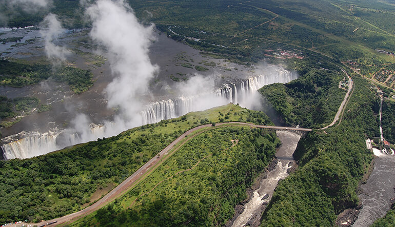 Aerial View of Victoria Falls Zimbabwe