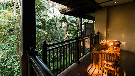 Balcony looking onto jungle at Fairmont Zimbali View Room