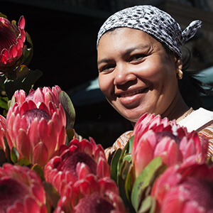 Flower seller at Adderly Street market Destination Cape Town