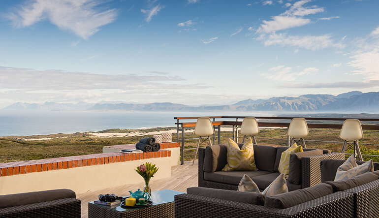 View from deck of Forest Lodge of Grootbos Private Nature Reserve
