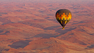 Hot air balloon safari over Sossusvlei Namibia