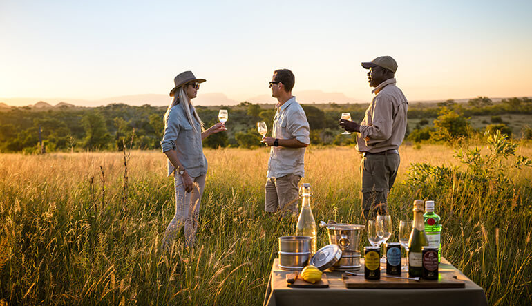 Safari game drive sunset drinks and snacks in the Kruger National Park