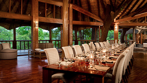 Dining area of Ulusaba Safari Lodge