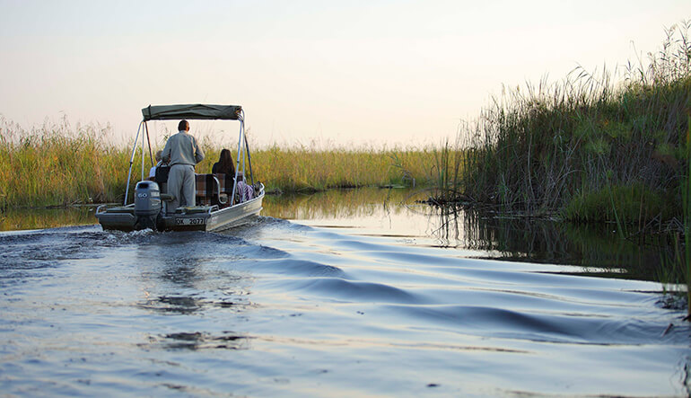 Water safari through Okavango Delta