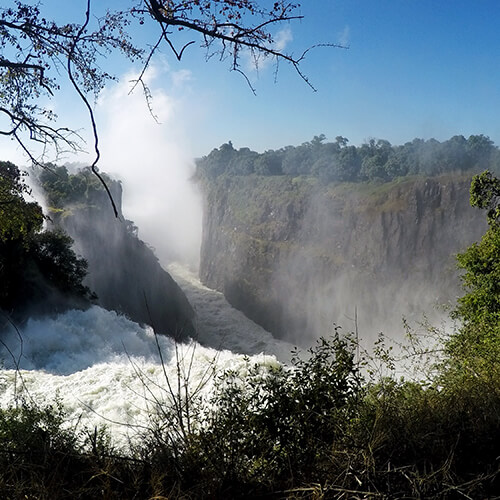 View of Victoria Falls in Zimbabwe