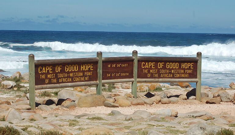 Famous signboard at the Cape of Good Hope