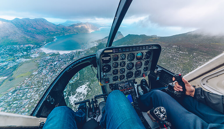 Views during a helicopter tour of Cape Town
