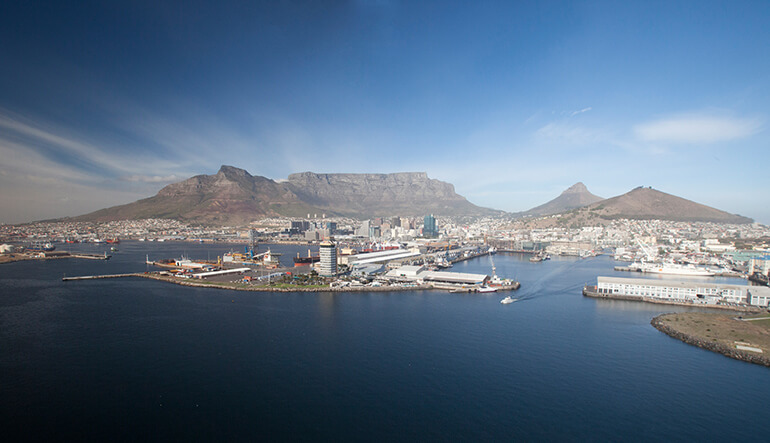 Aerial shot of Cape Town