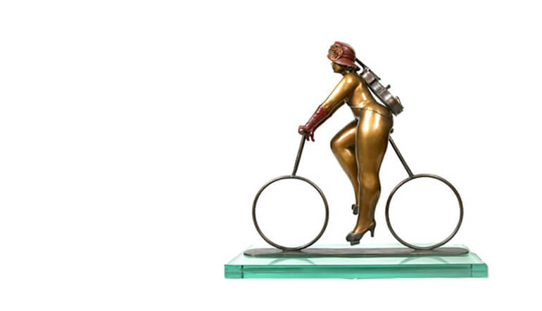 Jean Doyle bronze sculpture Cyclist of Note