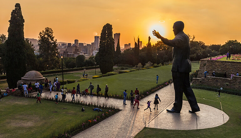 Statue of Nelson Mandela at the Union Buildings in Pretoria