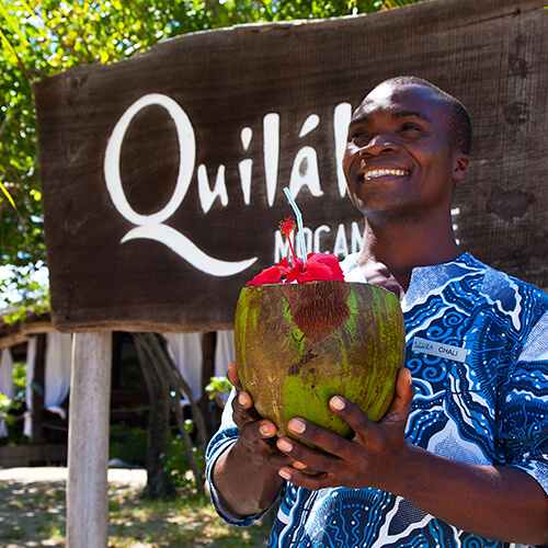 Man welcoming guests at Azura Quilalea