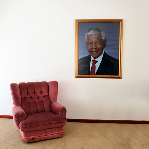 Portrait of Nelson Mandela at the Drakenstein Correctional Centre
