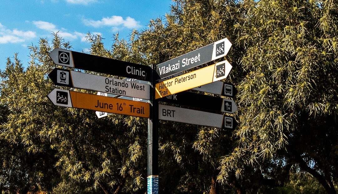 Street sign in Soweto South Africa