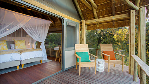 Bateleur Safari Camp bedroom suite deck