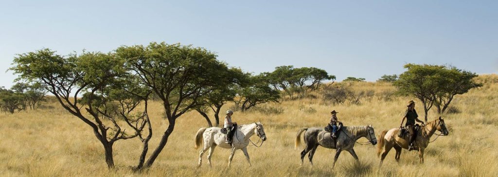 Horseback riding in the Kalahari desert at Tswalu Kalahari