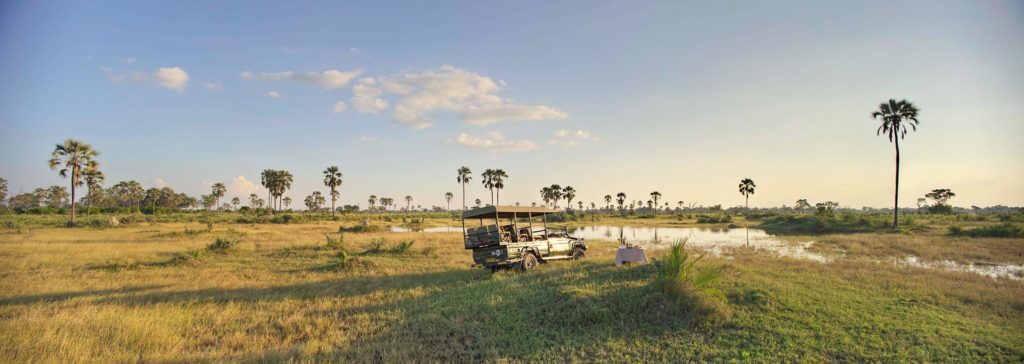 Pit stop during safari game drive in Okavango Delta