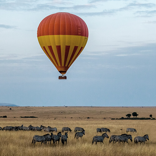 Hot air balloon safari in Masai Mara in Kenya