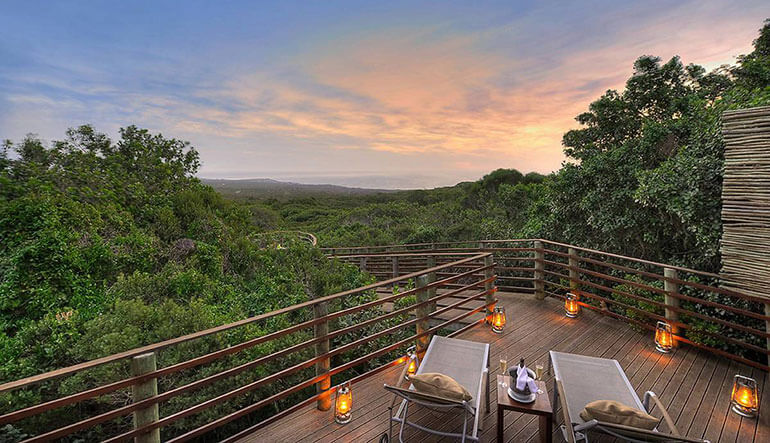 View from deck at Grootbos Garden Lodge