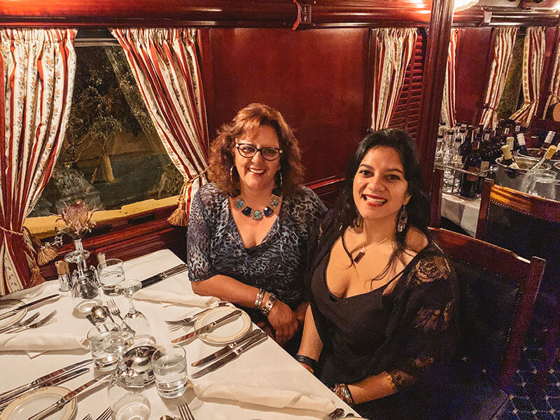Dinner aboard the Rovos Rail