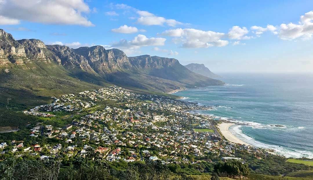 View of Cape Town's Atlantic Seaboard and the Twelve Apostles mountain range