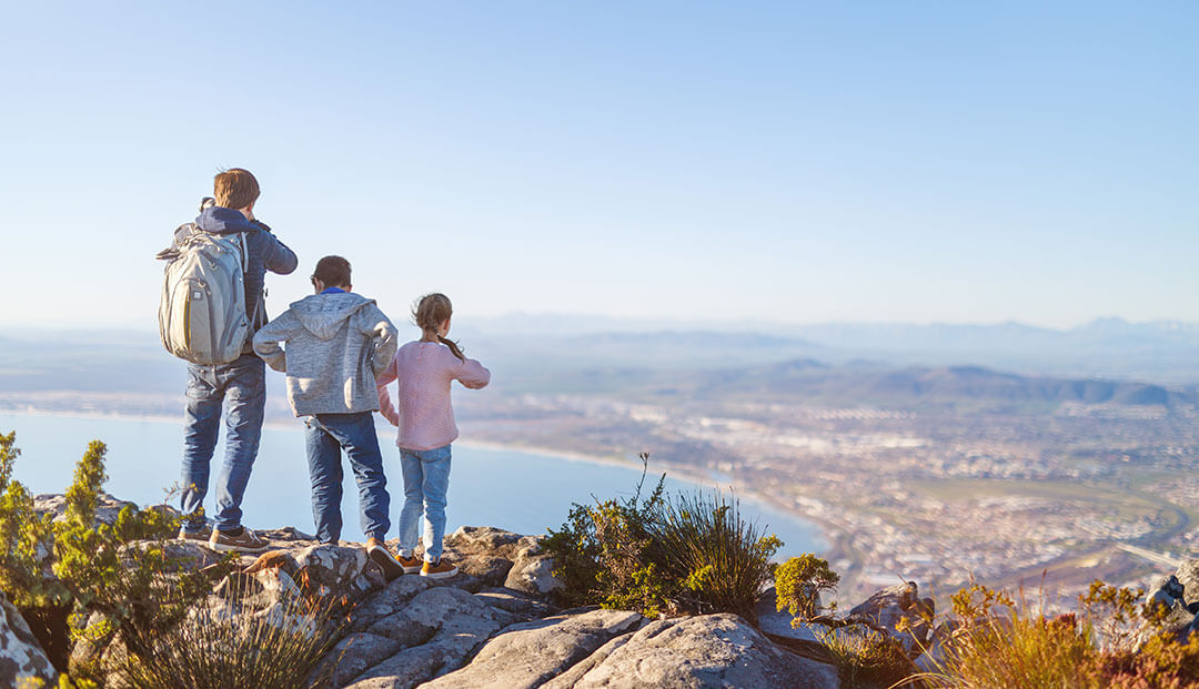 Children hiking in Cape Town