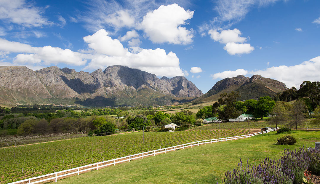 View of Franschhoek mountains from Mont Rochelle